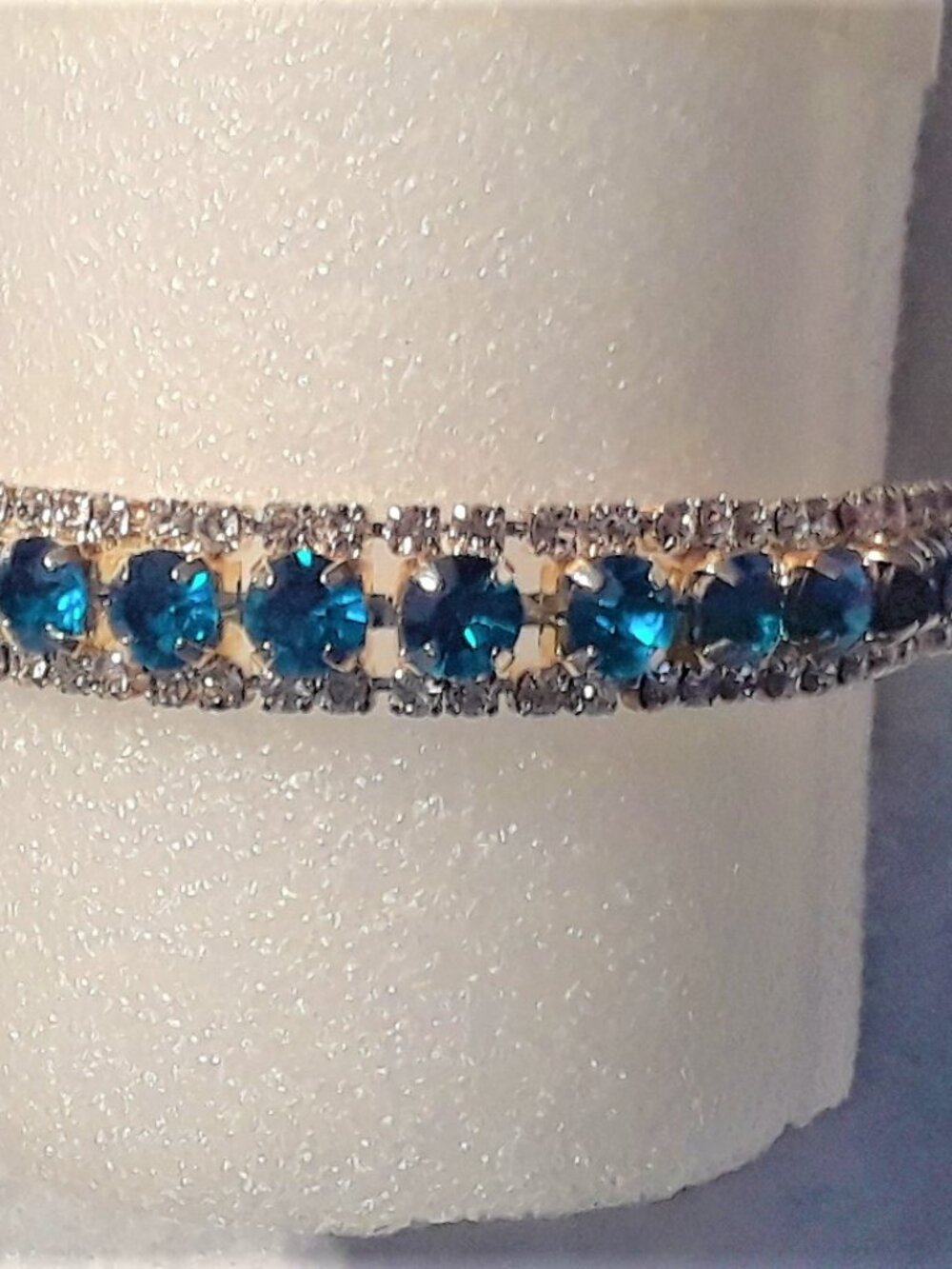 Brand New Luxury London Blue & White CZ Tennis Bracelet - Picture 10 of 12